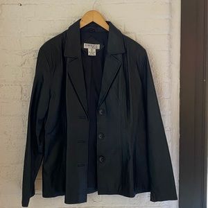 Vintage Leather Oversized Blazer - image 1